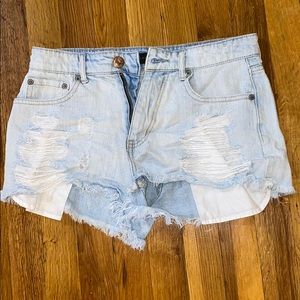 High waisted Cheeky denim shorts